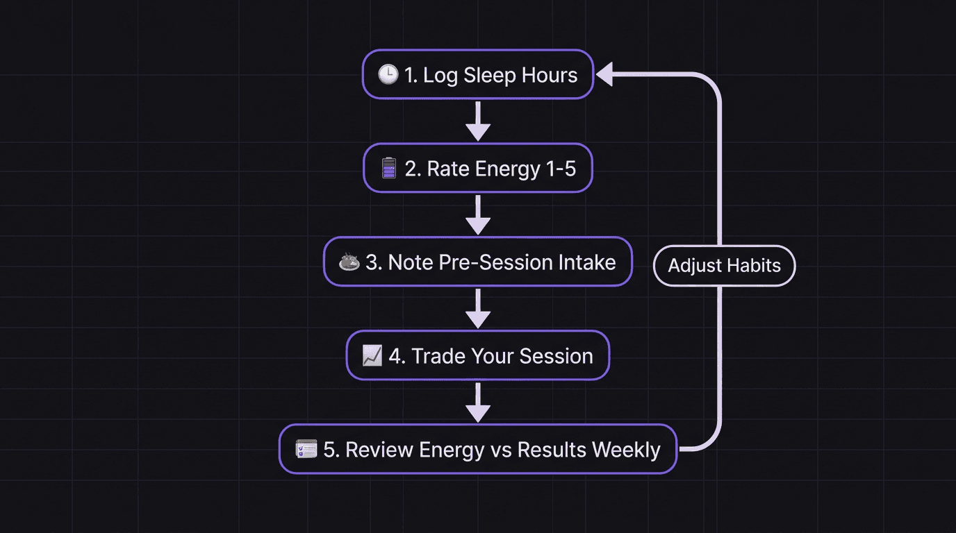 Flowchart showing the lifestyle tracking loop for traders