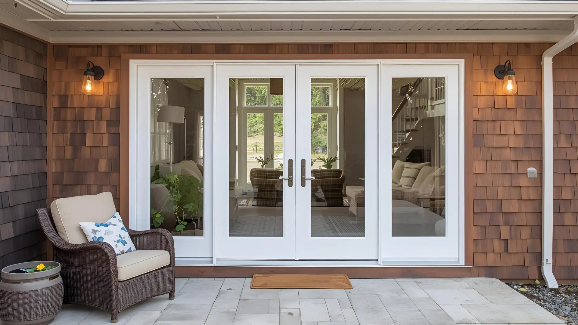 A coastal carolina beach home with white doors
