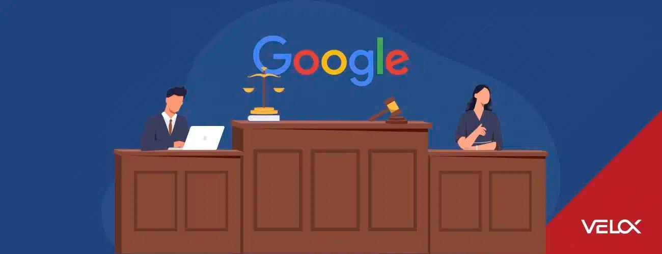 A graphic displaying a judge's counter with the Google logo above it