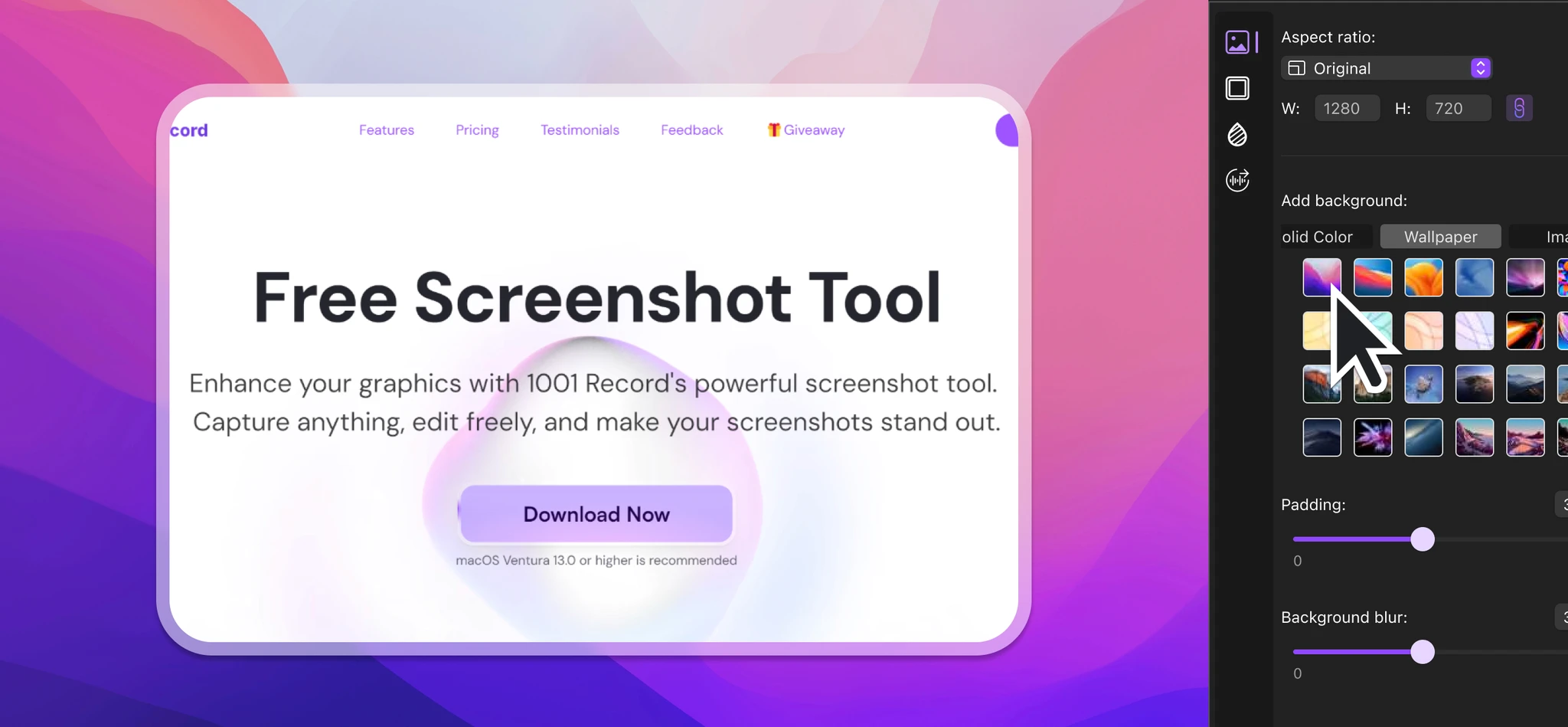 1001 record changes background for screenshot