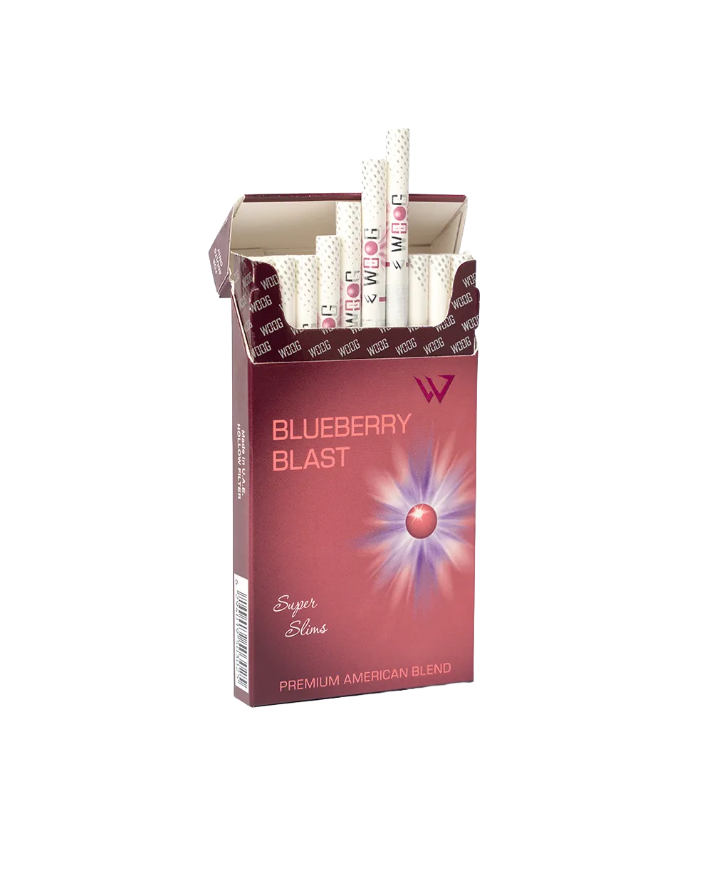 Woog blueberry blast cigarette pack.