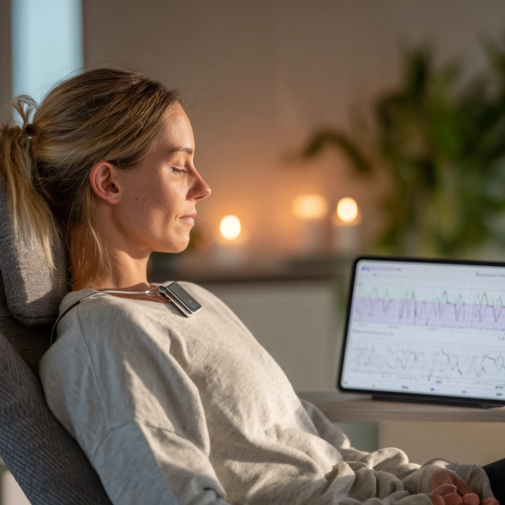 Physiotherapie München für Privatpatienten – manuelle Faszientherapie bei Nacken- und Schulterschmerzen in moderner Privatpraxis  HRV Stressmessung in München – Biofeedback-Analyse zur Nervensystem-Regulation in moderner Privatpraxis für Physiotherapie und Stressmedizin