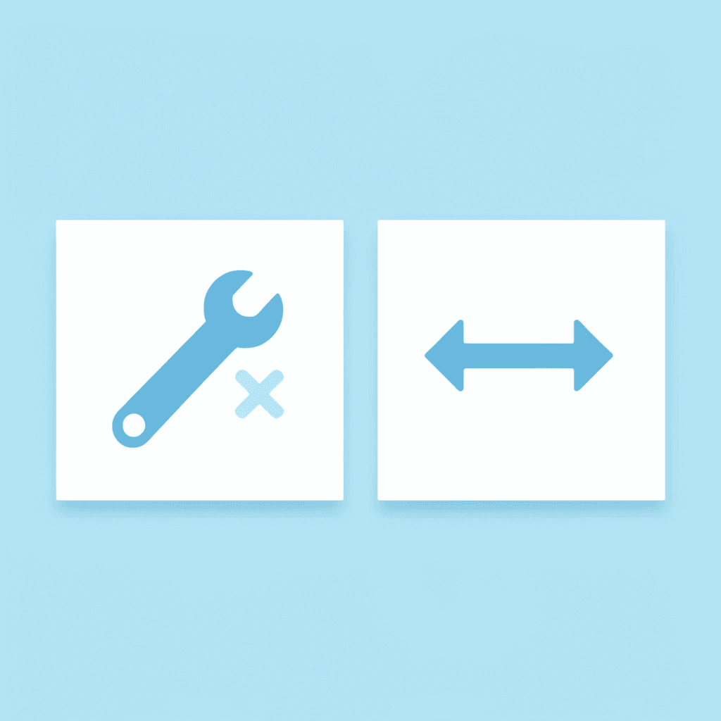 Left panel showing cluttered tabs and notes with an X mark, right panel showing streamlined single interface with a checkmark