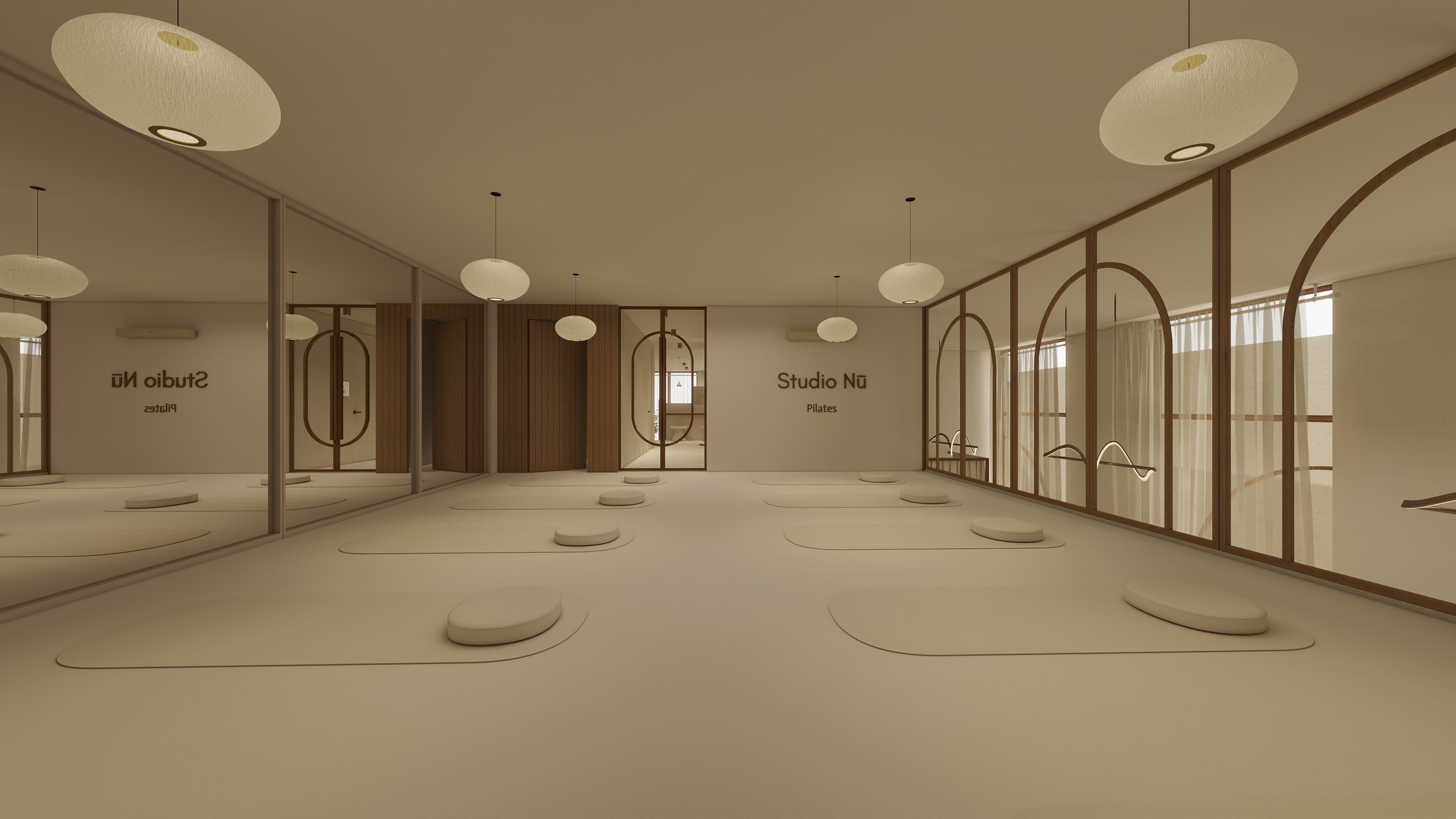 Ontwerp mat pilates ruimte