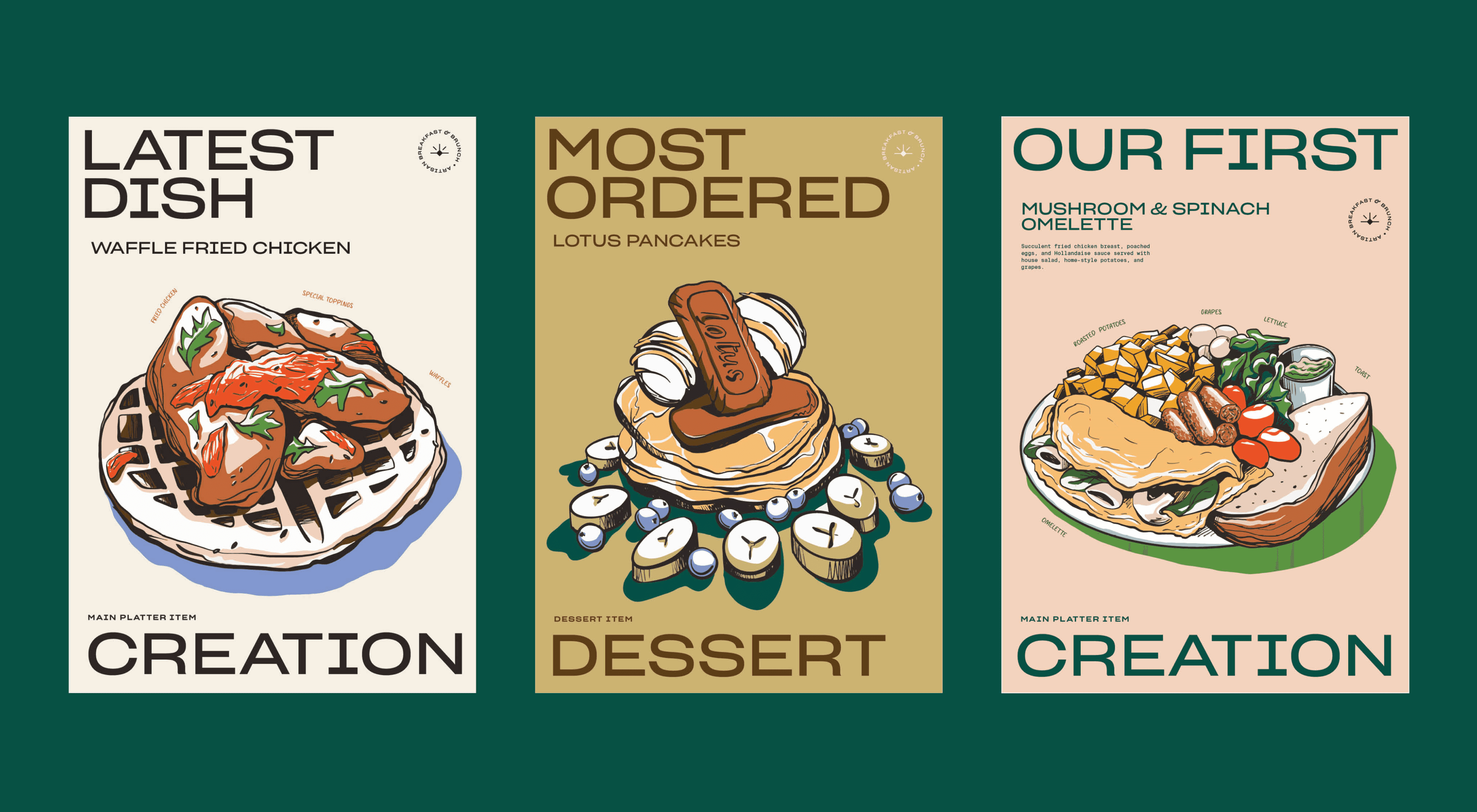 breakfast & brunch restaurant food and plates illustrations