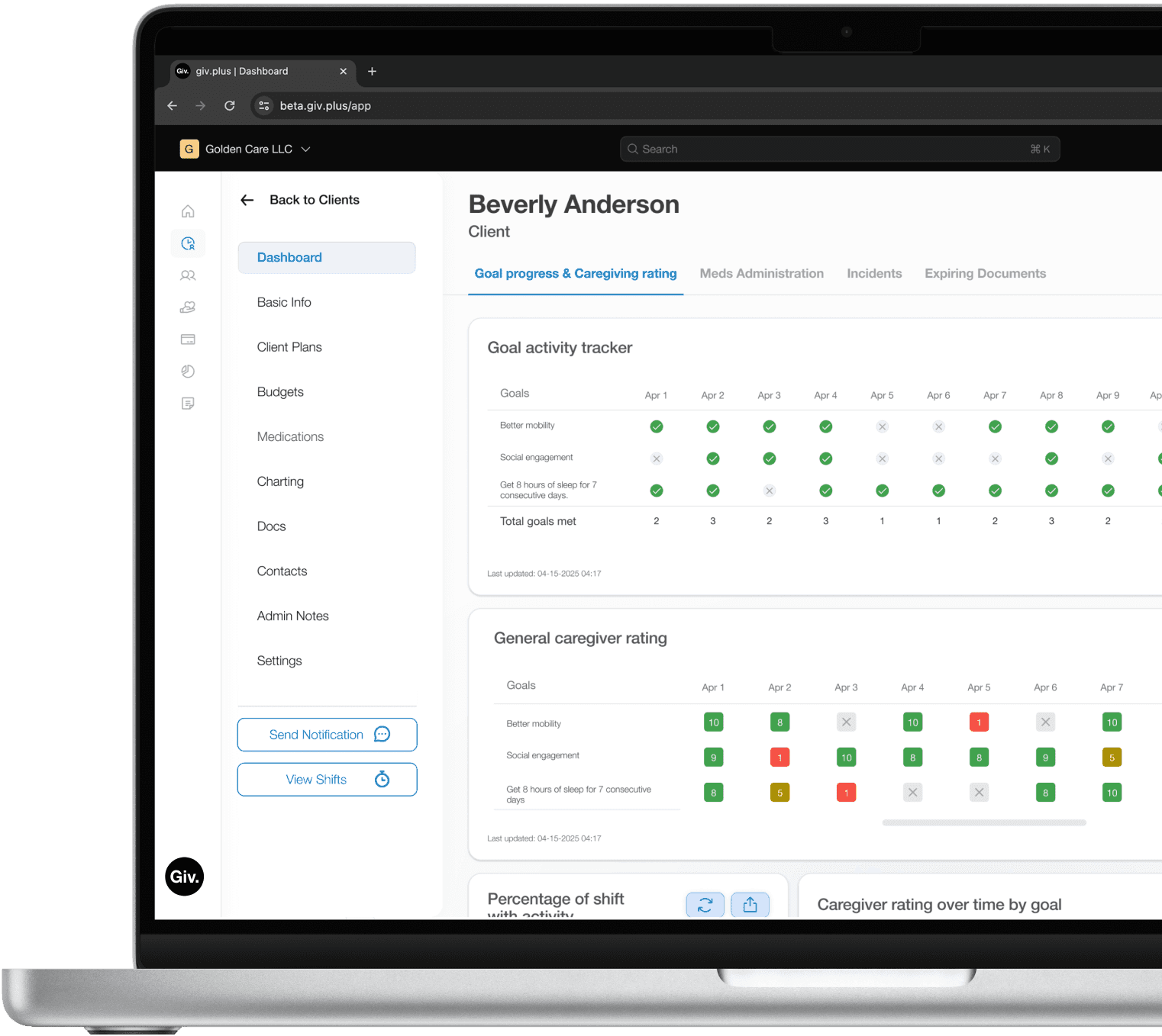 Client goals software.
