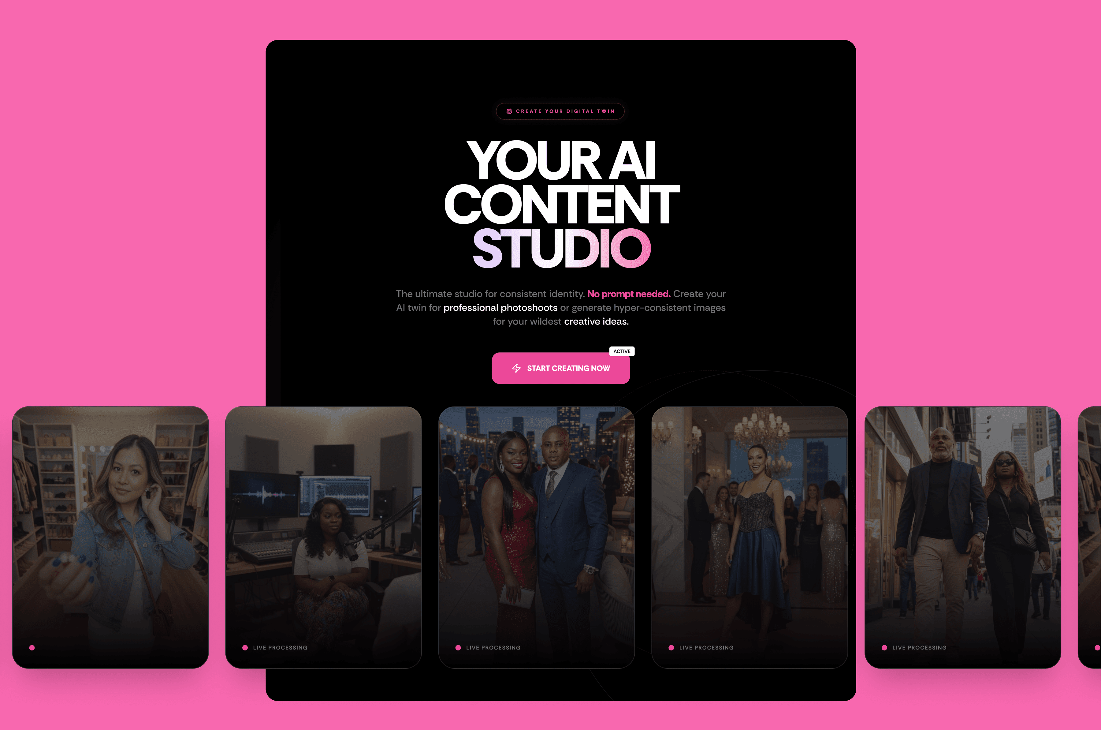 Homepage with ticker of images
