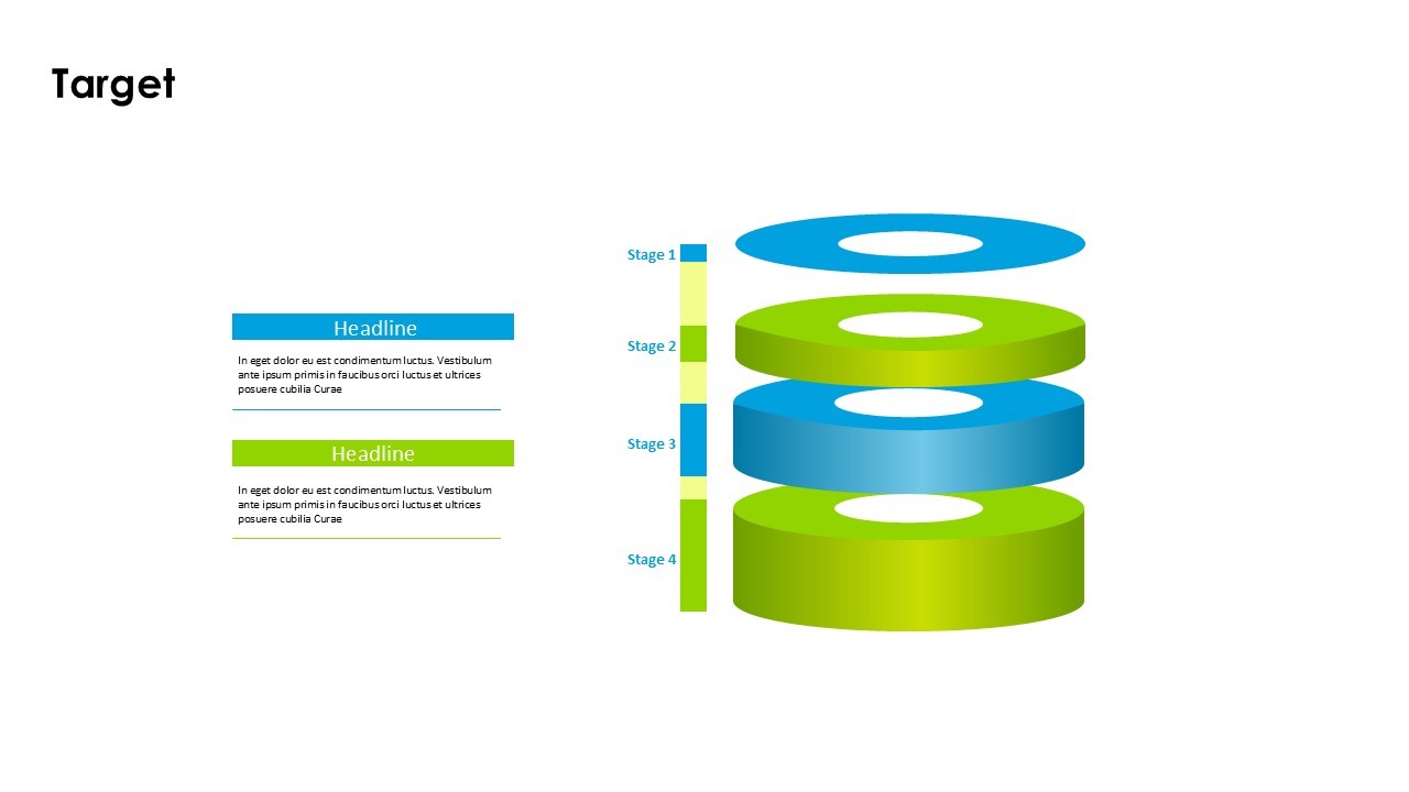 Target Stages Diagram for Business Presentations