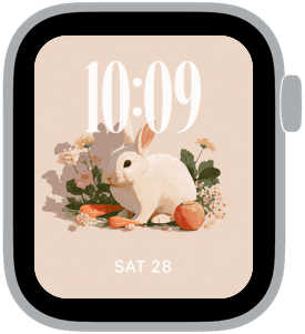 bunny picnic Apple Watch face preview 2 featuring easter, summer, and spring.