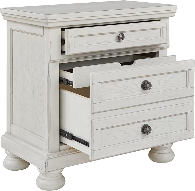 Elegant robbinsdale nightstand with ample storage space and a timeless design.