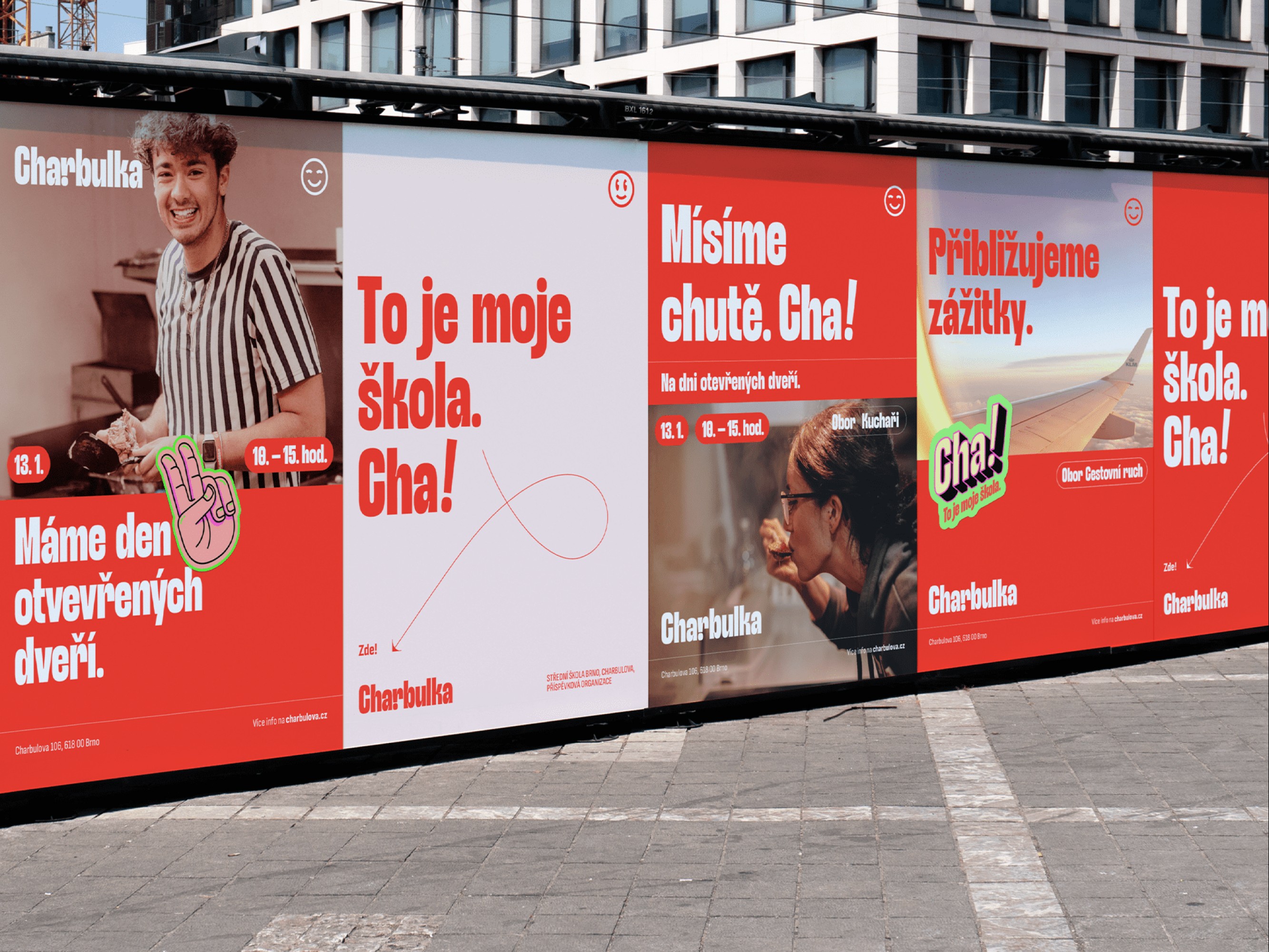 Soutez ceskeho webdesignu, grafickeho designu a vizualní identity Design Bod ocenilo tvorbu grafickeho studia Adjusthink pro vizualní návrh a grafické práce školy Charbulka