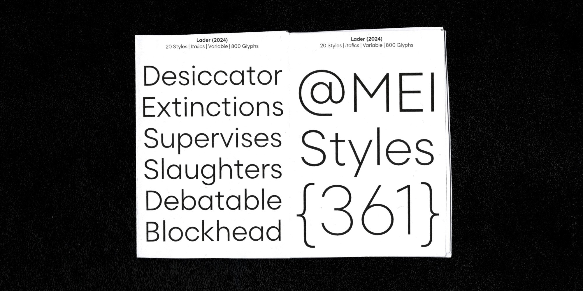 A neutral typeface Lader by Groteskly Yours Studio used in a specimen zine
