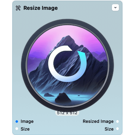 Screenshot of the resize node.