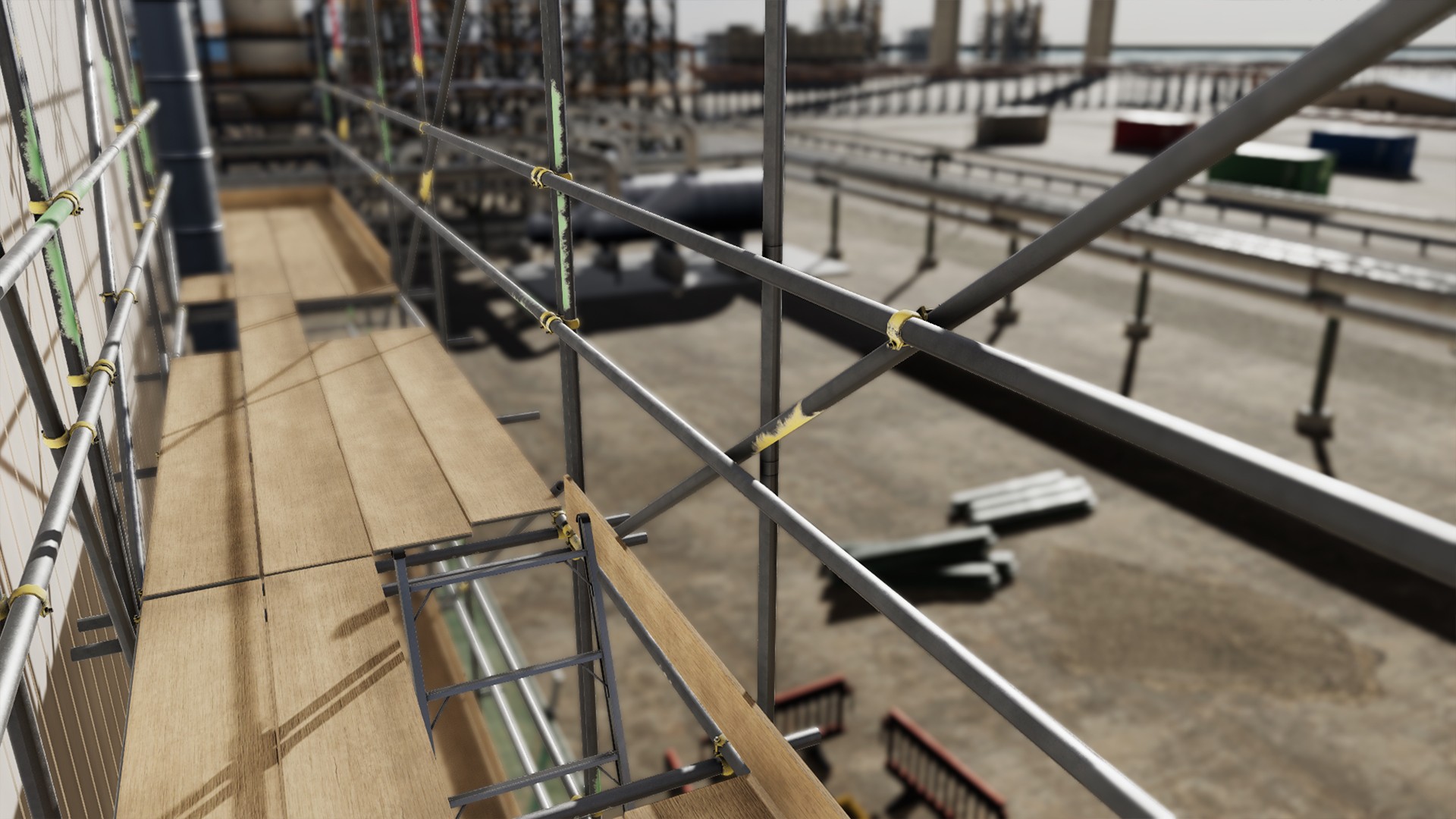 3D view from scaffolding in construction site