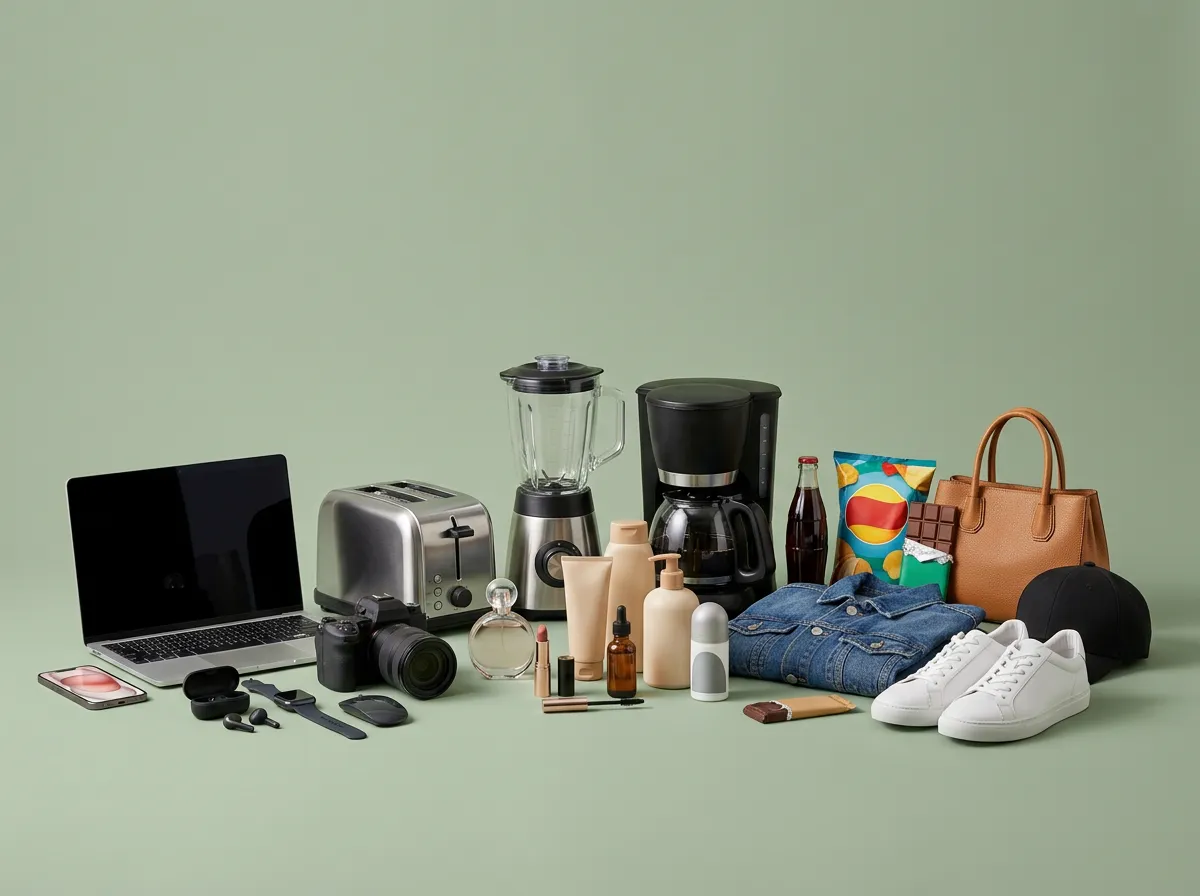 Wide range of consumer products including electronics, appliances and fashion