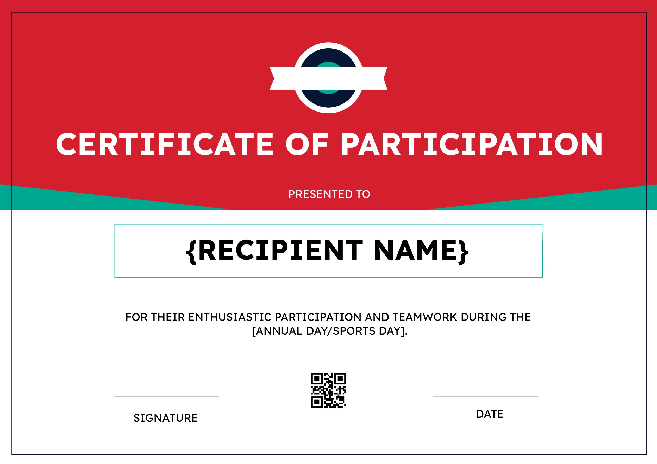 Wauld - Modern and professional school event participation certificate
