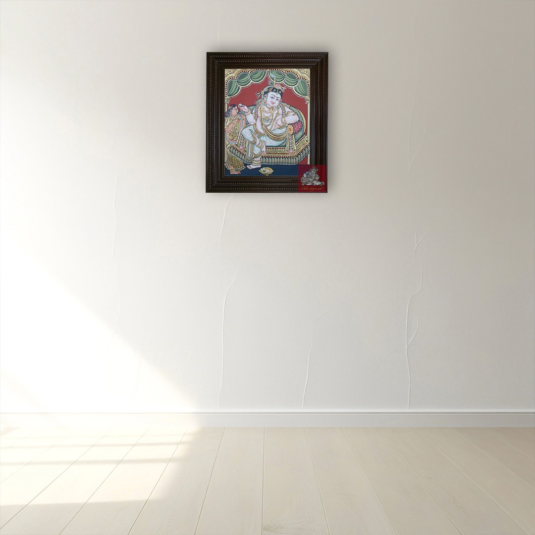 Antique Dhabar Krishna Tanjore Painting