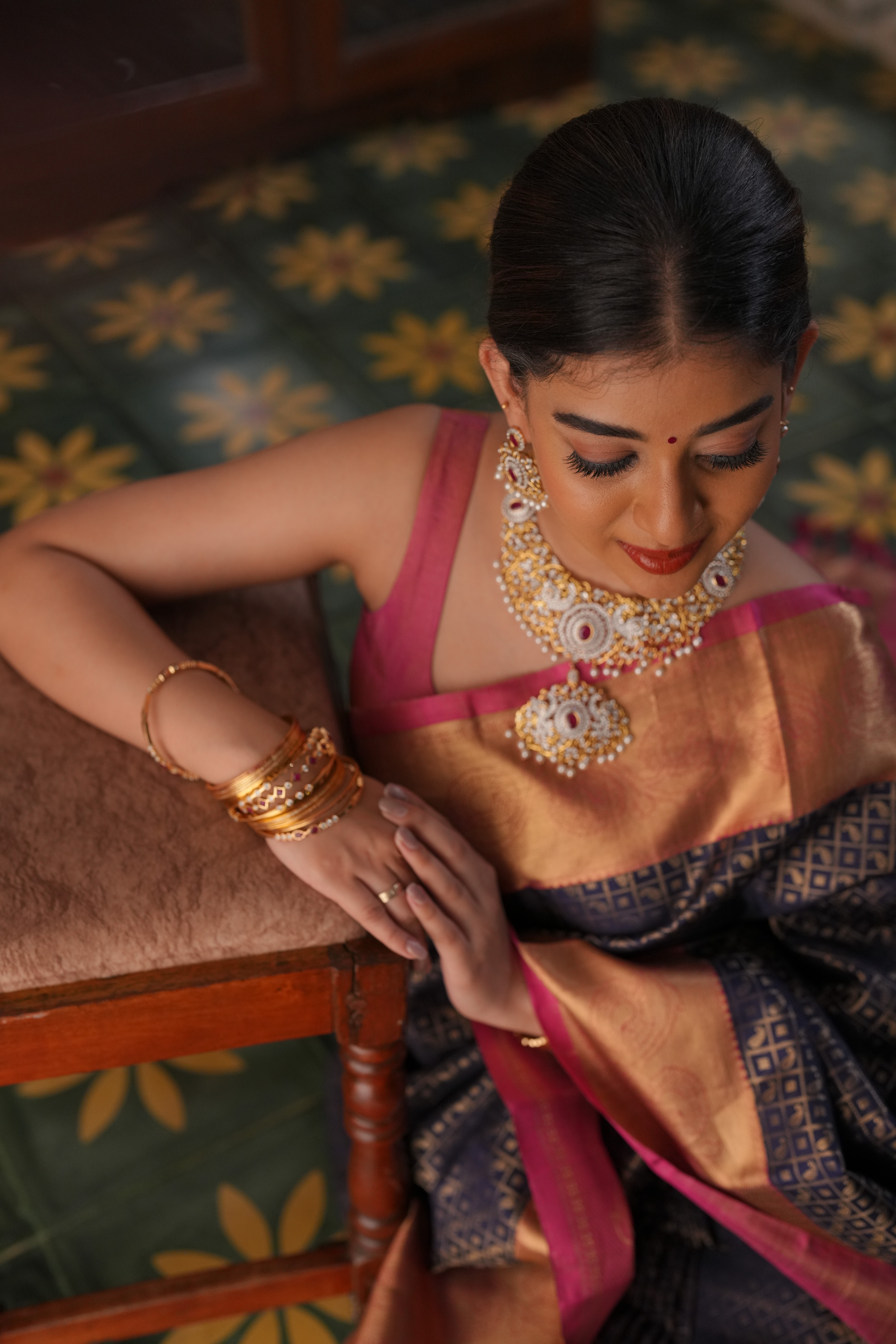 Bride wearing Earrings