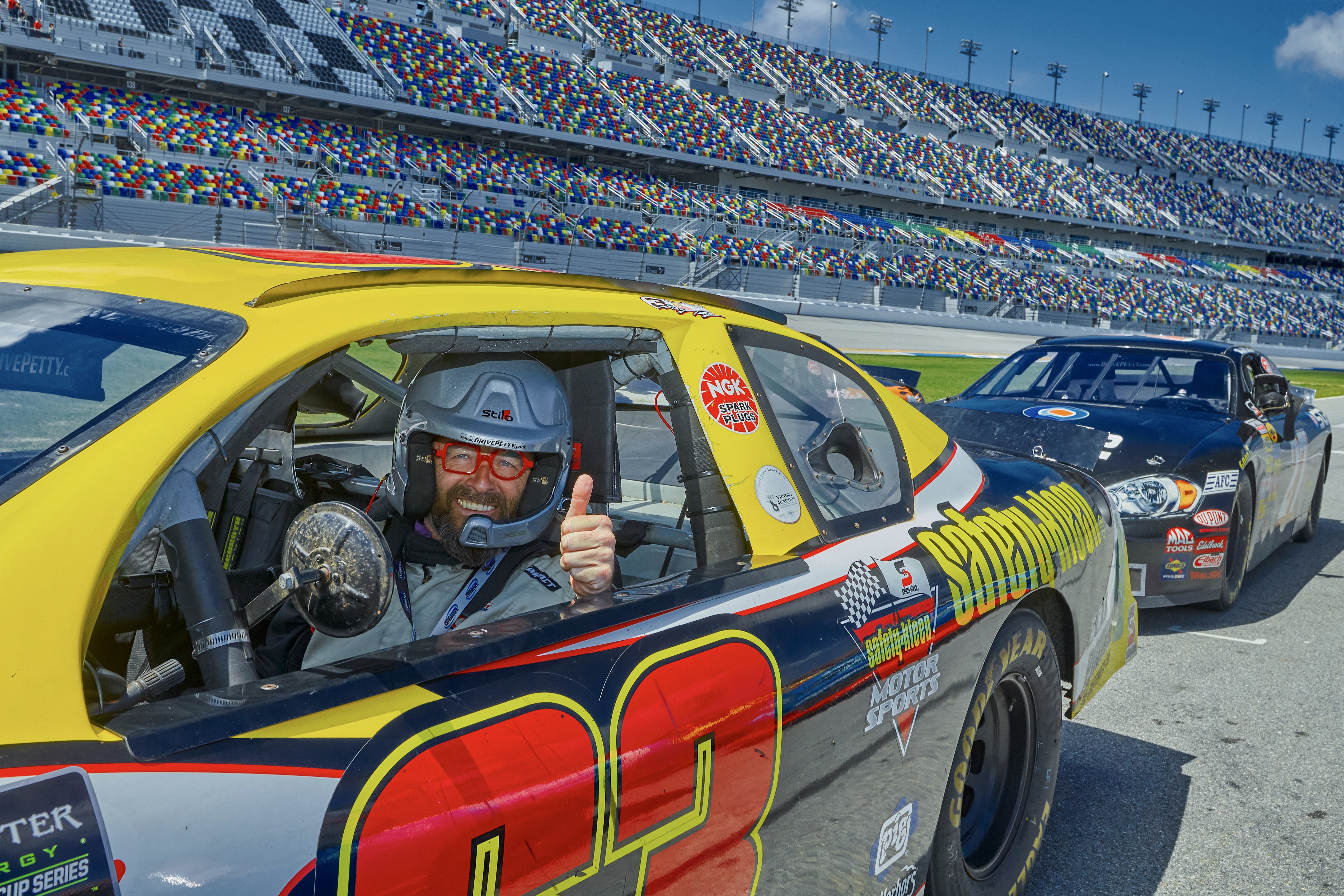  Audemars Piguet VIP guests close-up in Florida driving on Daytona track – event photography by Paul Severn, London.