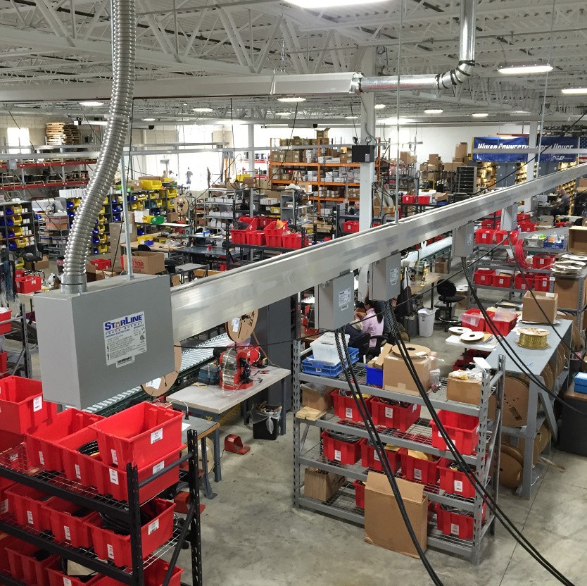 Federal Signal LED warning beacon mounted on industrial equipment for plant floor safety signaling in commercial and industrial facilities in British Columbia