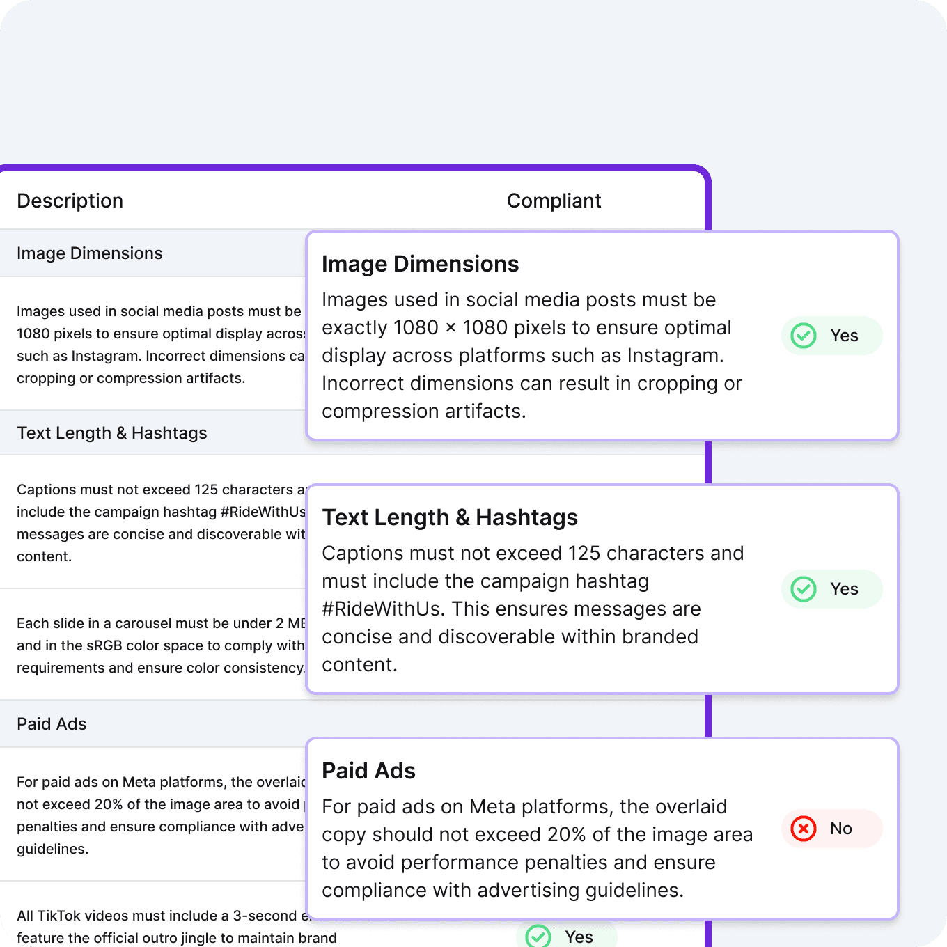 AI social media compliance checks