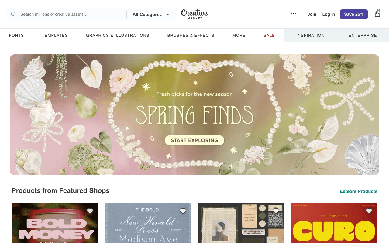 Creative Market екранна снимка