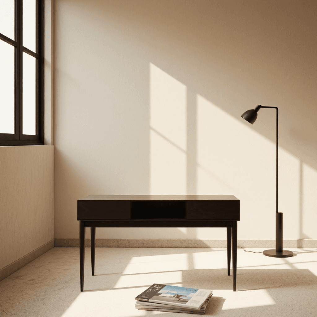product photography of Modern minimalist furniture piece