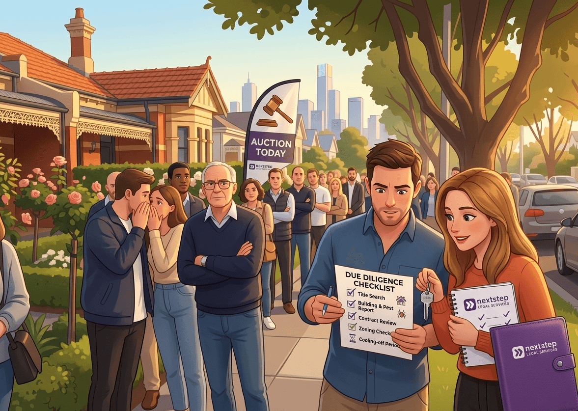 Auction day crowd outside a Melbourne home representing pre-auction preparation