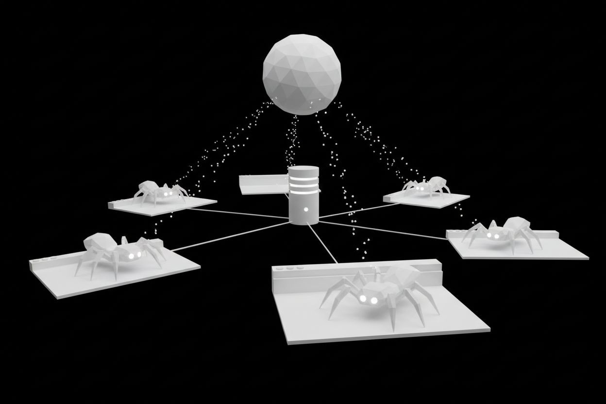 Diagram of search engine crawling and indexing