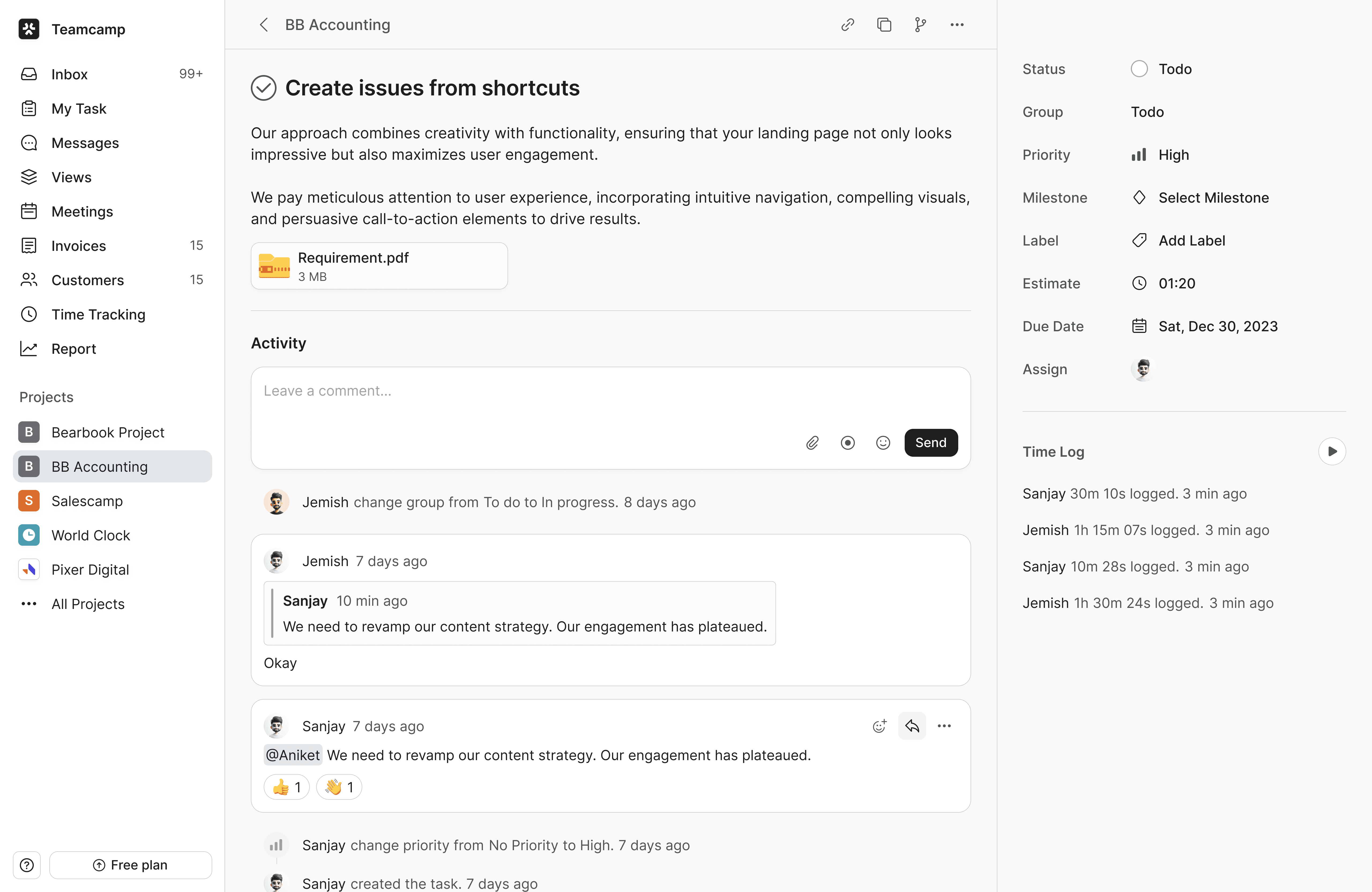 [Add image of Task Comment Section]