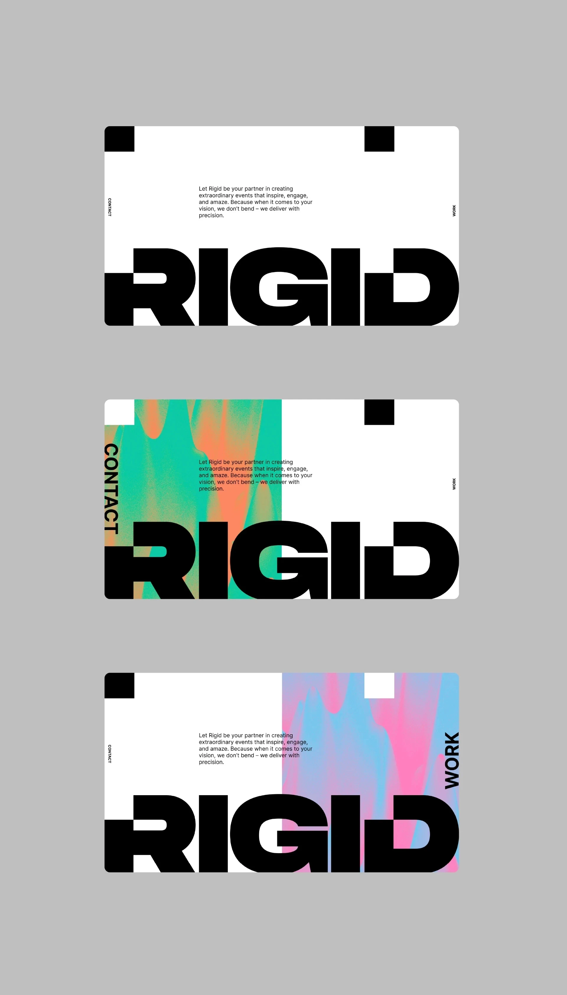 RIGID visual identity, logo design. Hire freelance graphic designer Barcelona.