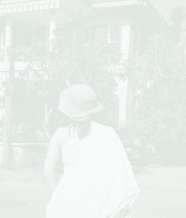 single woman walking away