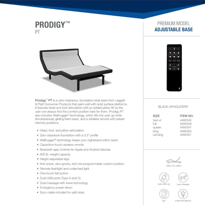 The leggett and platt adjustable bed offers a sleek and contemporary look, ideal for productivity.