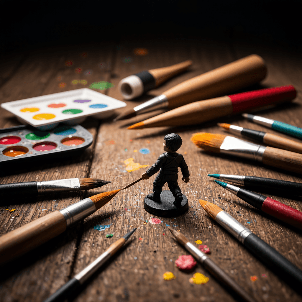product photography of painted miniature figure