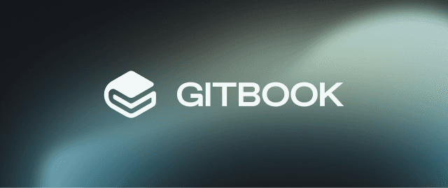 The GitBook logo on a dark background with blue and yellow gradient highlights
