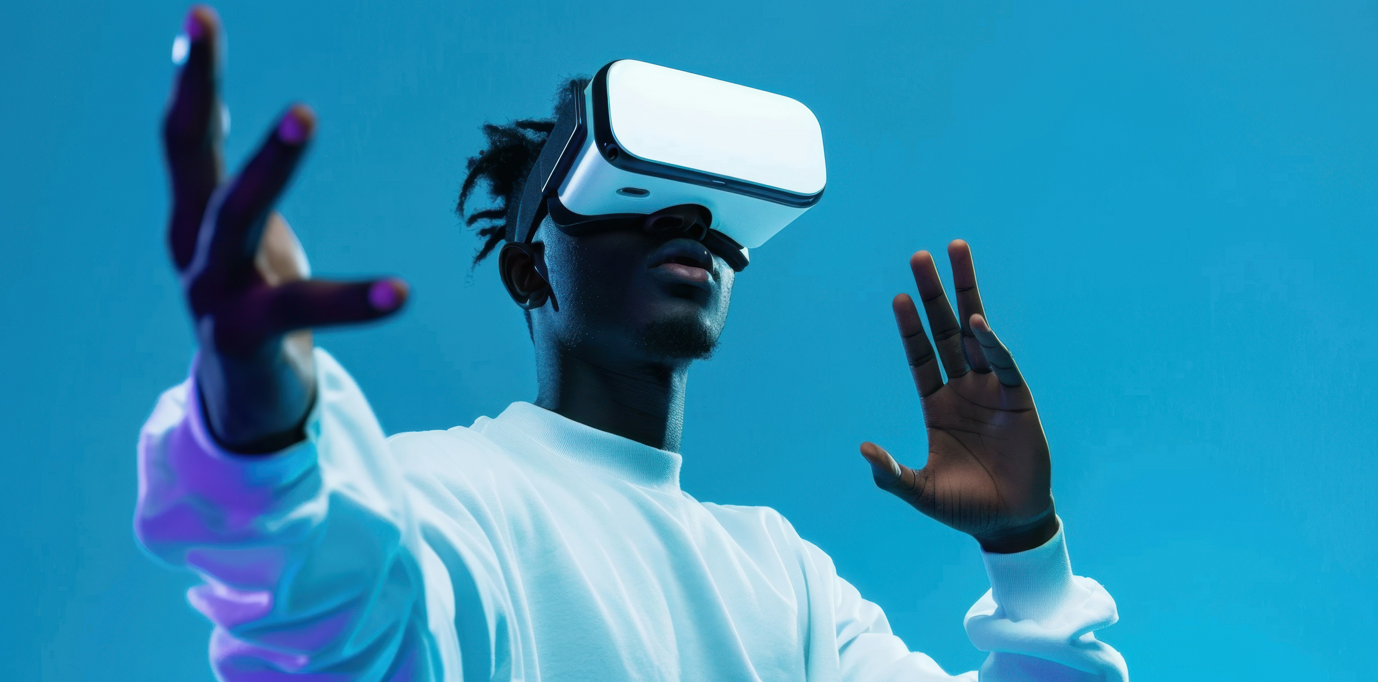 Man wearing VR glasses