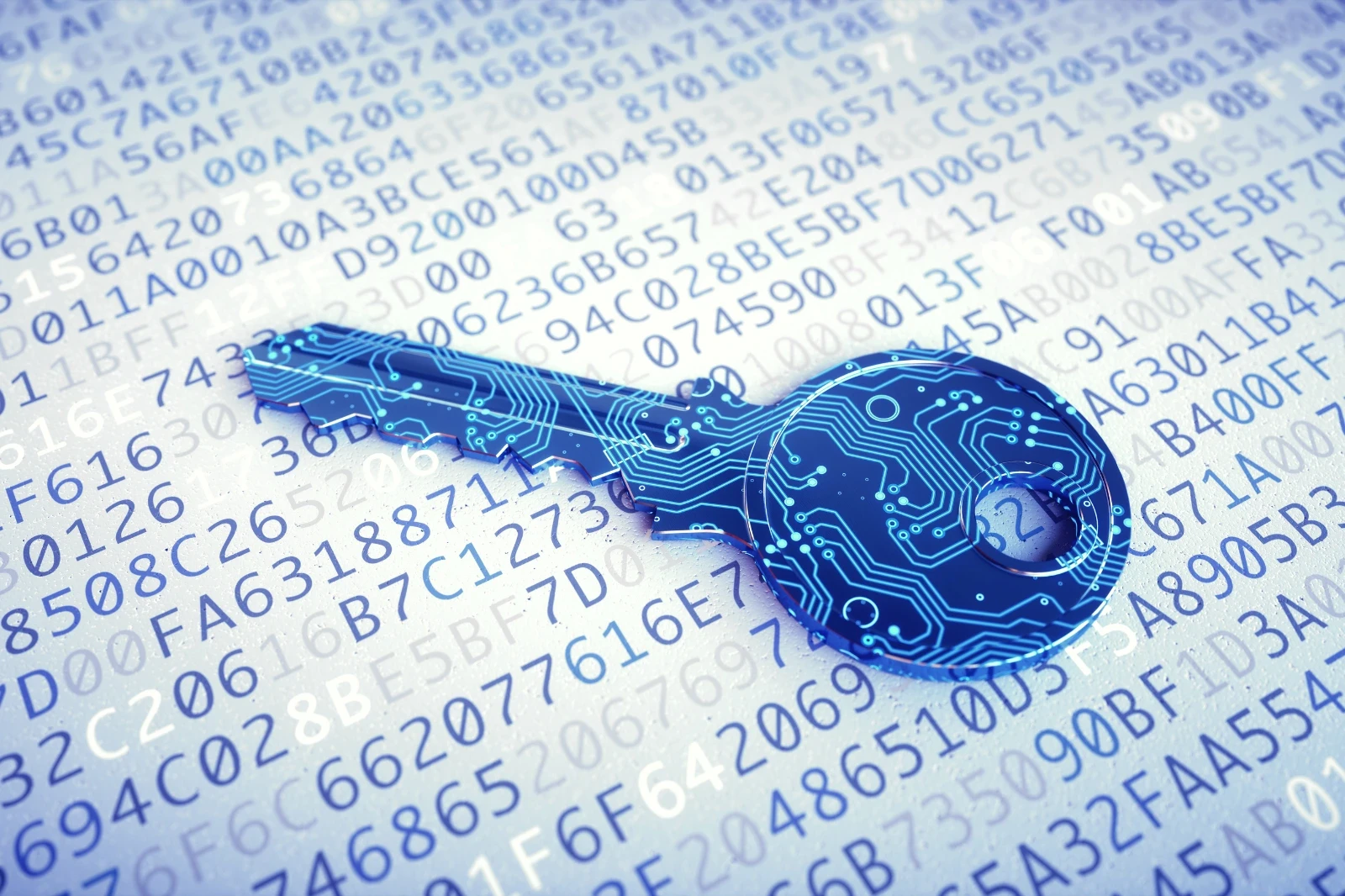 Digitaler Schlüssel auf Zahlencode als Symbol für IT‑Sicherheit