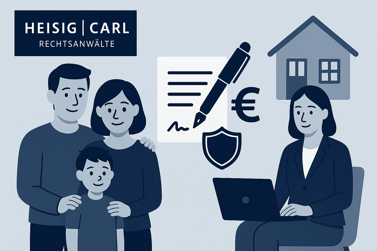 Tür mit Schild der Rechtsanwaltskanzlei Heisig Carl