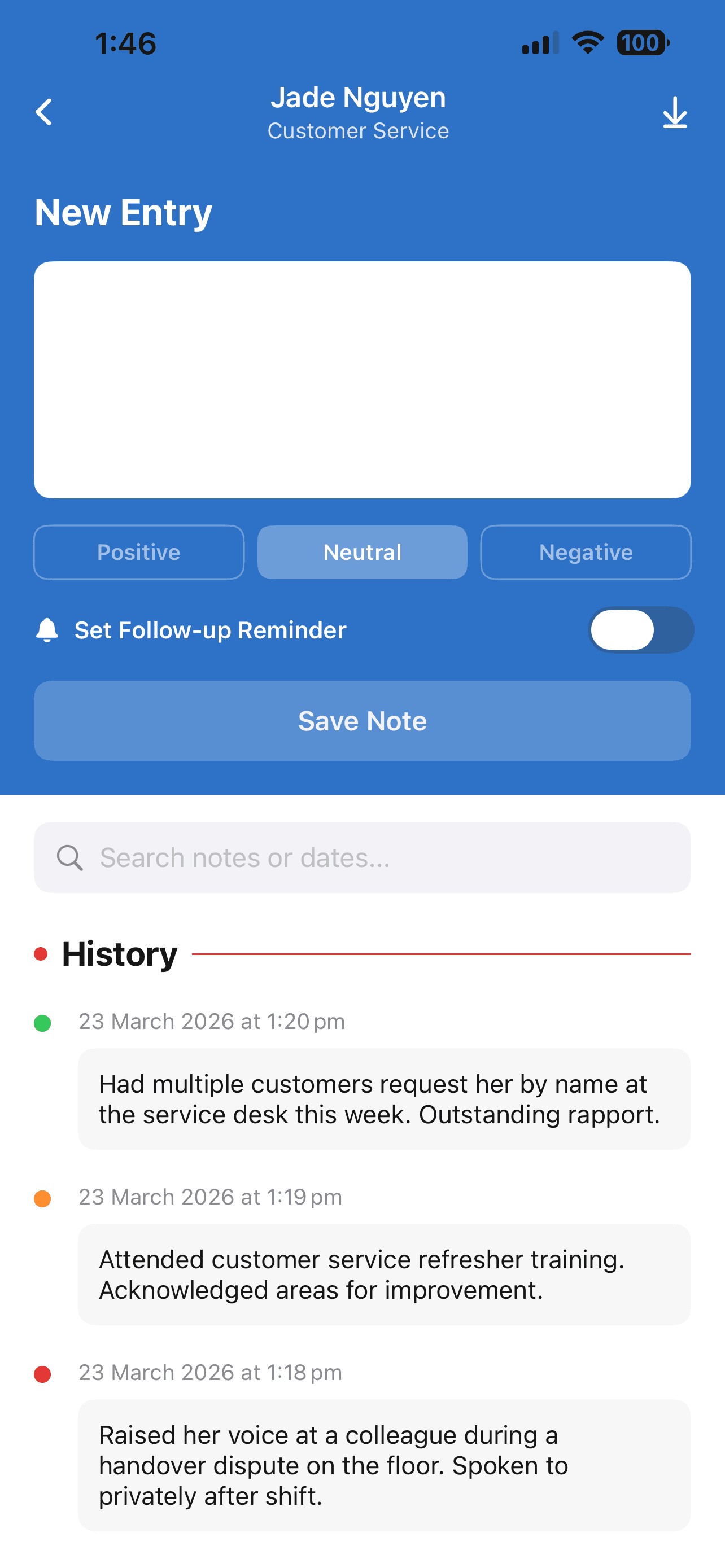 Cash up report with 3 tills including the till float, the til expected, the actual count and the variances between the 3 tills. Below the tills counts is a total physical count that results in a balanced till.