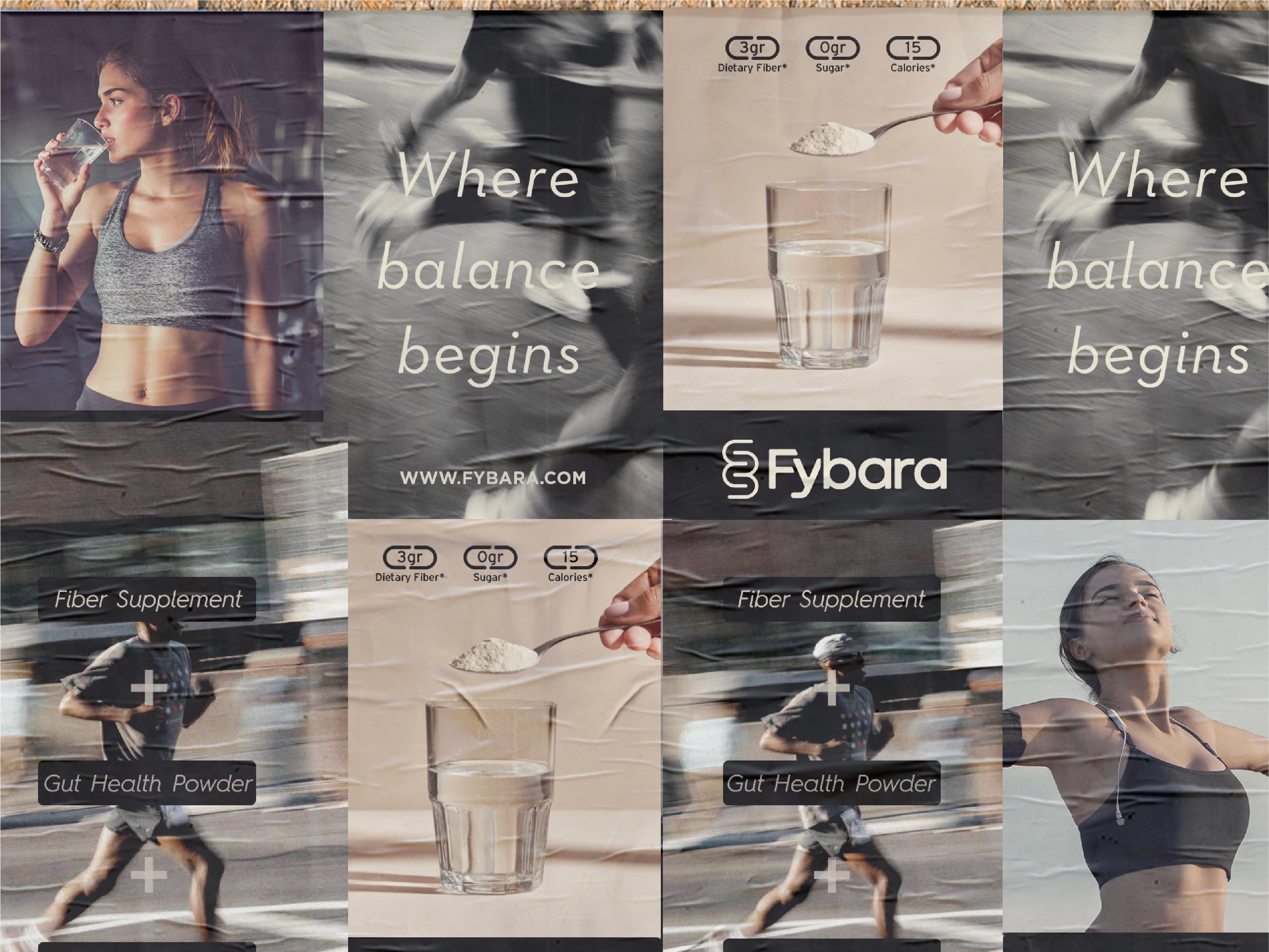 mock up of wall posters with fybara branding