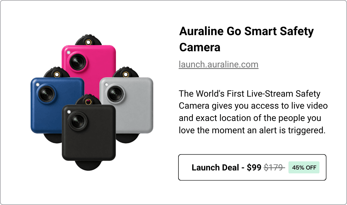 Auraline Go Smart Safety Camera