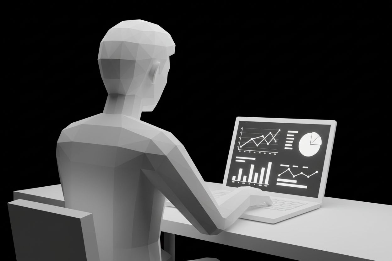A marketer reviewing search performance dashboards