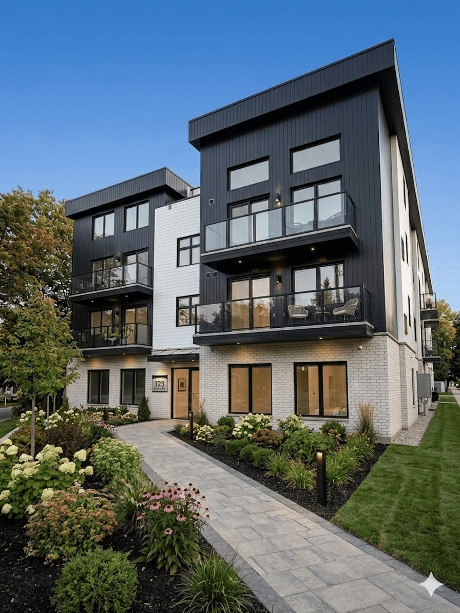 Modern kitchen in new 2 bedroom apartment, 1226 King Street East Oshawa