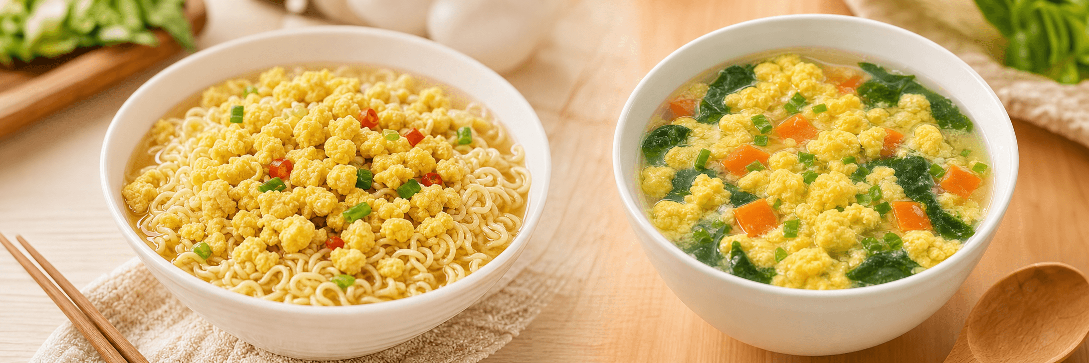 Egg Granules Applications in instant noodles and instant soup