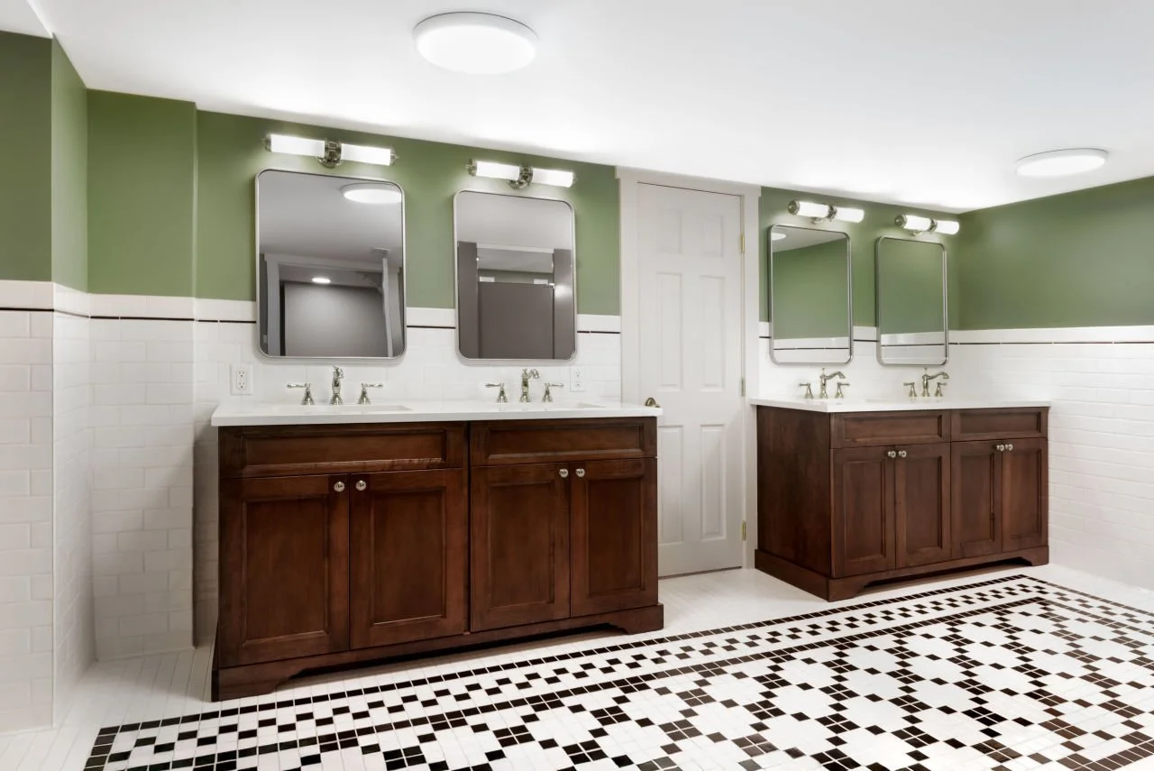 white wooden kitchen cabinet and white kitchen counter
