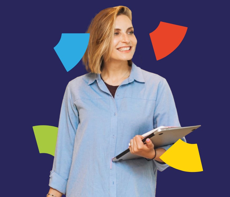 Person holding a craft and pointing on it.