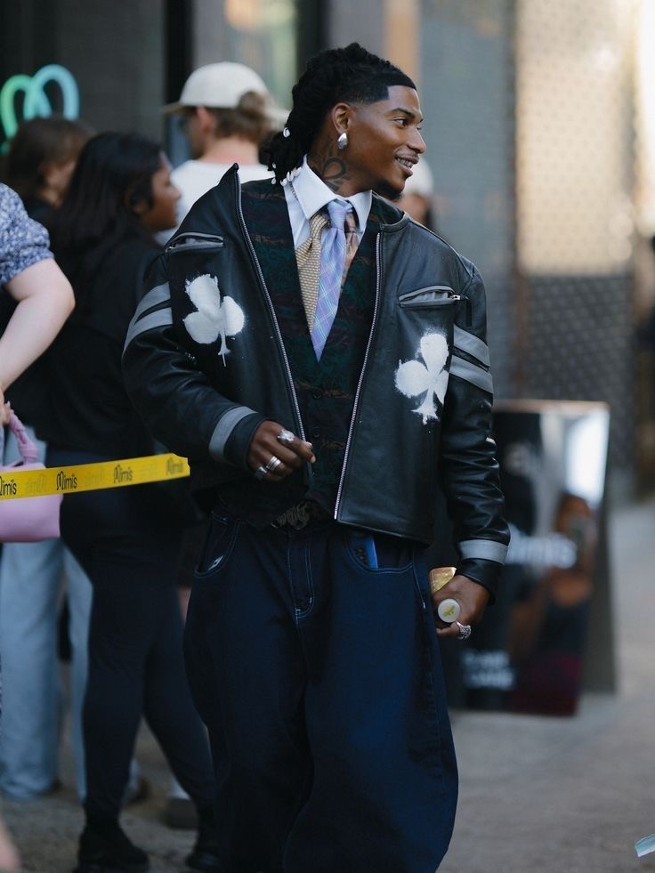 Stylish model in crowd