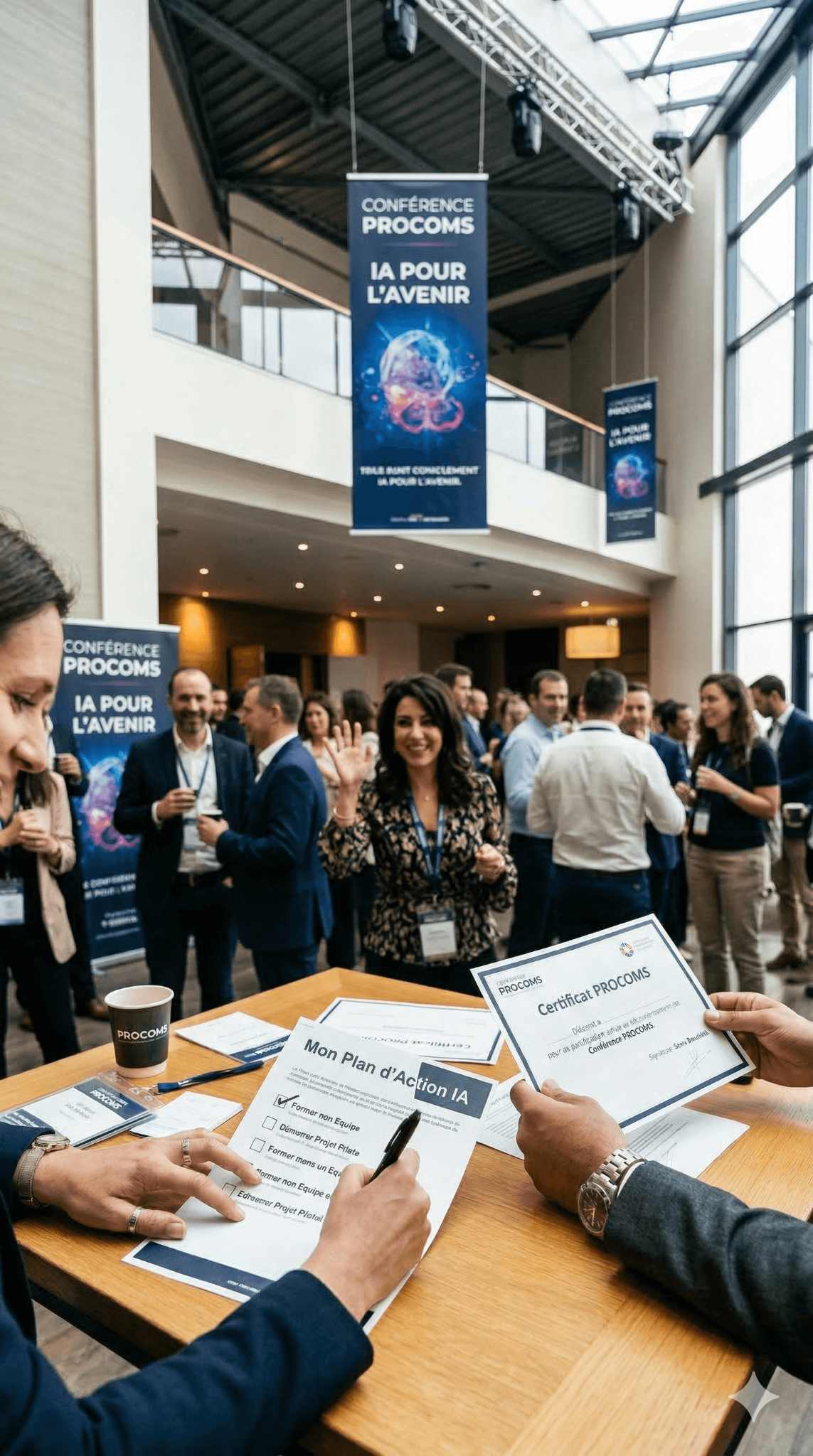 Participants mobilisés lors d'une conférence Procoms sur la transformation numérique