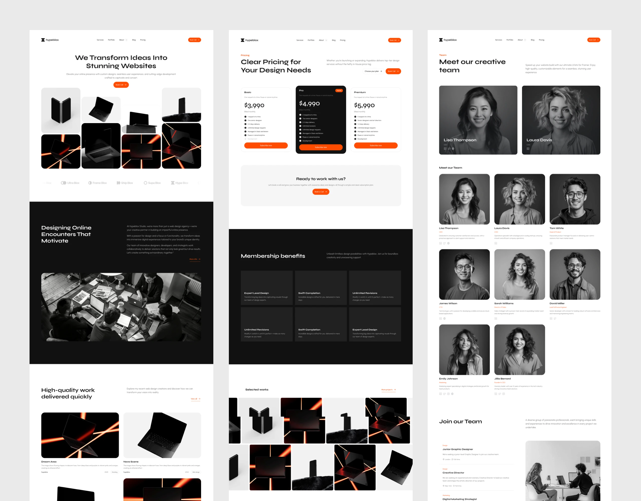 Hypeblox Agency Studio Portfolio Framer Website Template