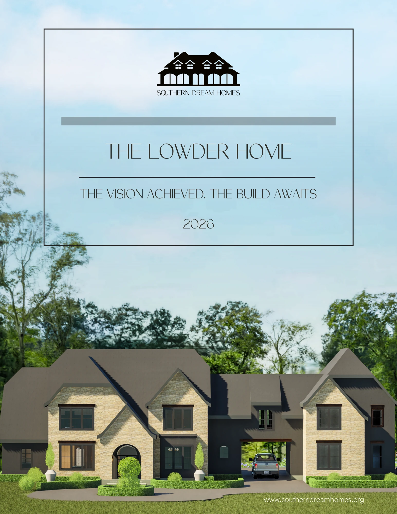 Lowder Home marketing book cover with exterior visualization